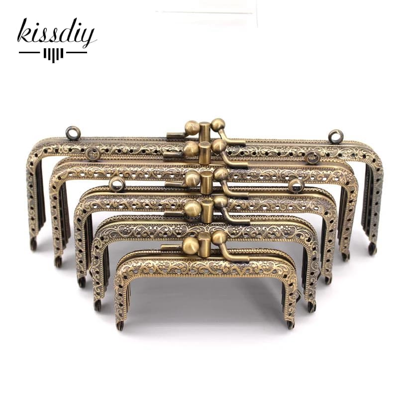 10pcs Double layer DIY Metal Frame Purse for Clutch Coins Bag Handle Kiss Clasp Lock Accessories For Bag 8.5/10.5/12.5/15/18