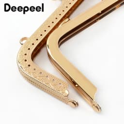 Gold Bags Kiss Clasp Lock Purse Frame Metal Retro Square Bag Handles Sewing Brackets Handbag Frames Handle DIY Accessories