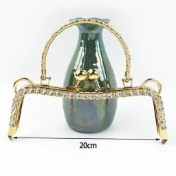 Gold Bags Kiss Clasp Lock Purse Frame Metal Retro Square Bag Handles Sewing Brackets Handbag Frames Handle DIY Accessories