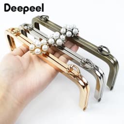 1/2Pcs Deepeel 20cm Metal Purse Frame Bag Handle Handbag Kiss Clasp Woven Bags Sewing Brackets Handles Crafts Accessories