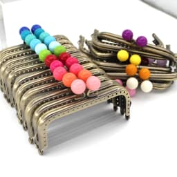 KISSDIY 10PCS 10.5cm sma Candy Bead Metal Purse Frame Square Glossy Antique Bronze Lace Coin Purse Frame Kiss Clasp Accessory