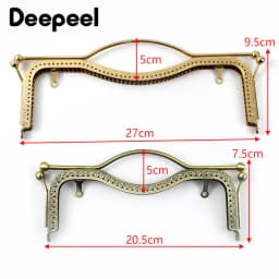 1-5Pcs Deepeel 20.5/27cm Metal Purse Kiss Clasp Lock HandBag Embossed Frame Retro Wallet Hand Pull Parts Bag Handle Accessories