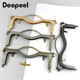 1-5Pcs Deepeel 20.5/27cm Metal Purse Kiss Clasp Lock HandBag Embossed Frame Retro Wallet Hand Pull Parts Bag Handle Accessories