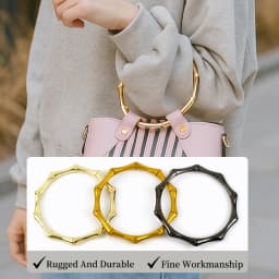 2/4/10Pcs 9cm Bamboo Metal O Ring Round Bag Handles Women Handbag Purse Frame Rings DIY Sewing Brackets Making Bags Accessories