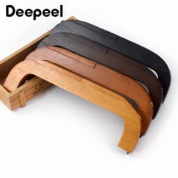 1Pc 25cm Wooden Bags Handles Purse Frame Kiss Clasp for Handbag Woven Bag Wallet Handmade Screw Closure Brackets DIY Accessories