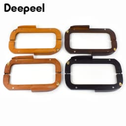 1Pc 25cm Wooden Bags Handles Purse Frame Kiss Clasp for Handbag Woven Bag Wallet Handmade Screw Closure Brackets DIY Accessories