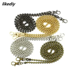 1 Piece 120 CM Long Round Ball Purse Chain Lobster Clasps Hooks Handbag Accessories Antique Bronze/Golden/Silver/Gun Black