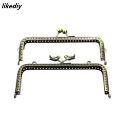1 Piece 15 CM Antique Bronze Square Metal Purse Frame Carved Kiss Clasp DIY Bag Accessory