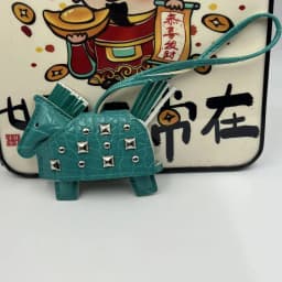 Fashion Pendant Bag Accessory Silver Rivets Horse Bag Charm Accessories Hand Sewn PU Leather Foal