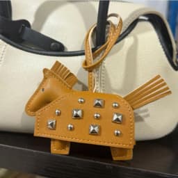 Fashion Pendant Bag Accessory Silver Rivets Horse Bag Charm Accessories Hand Sewn PU Leather Foal
