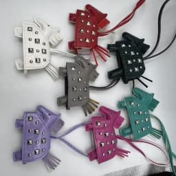 Fashion Pendant Bag Accessory Silver Rivets Horse Bag Charm Accessories Hand Sewn PU Leather Foal