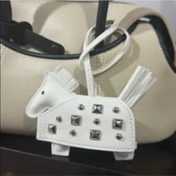 Fashion Pendant Bag Accessory Silver Rivets Horse Bag Charm Accessories Hand Sewn PU Leather Foal