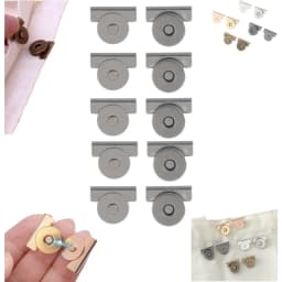5Pairs Snap Buttons Metal Seamless Magnetic Buckle Clasp for Tote Bags, Clothing and DIY Crafts, No-Sewing Clip for Purse