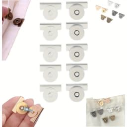 5Pairs Snap Buttons Metal Seamless Magnetic Buckle Clasp for Tote Bags, Clothing and DIY Crafts, No-Sewing Clip for Purse