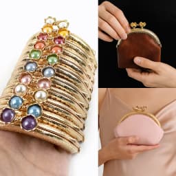 2/5Pcs 8.5cm Bead Head Embossed Metal Bag Handle Gold Coin Purse Frame Clourse Kiss Clasp Wallet Sewing Bracket Bags Accessories