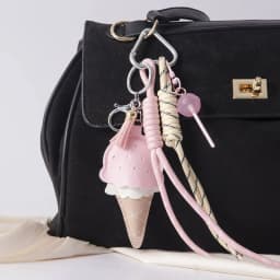 Women's Pendants Niche Leather Ice Cream Pendants Mini Lollipop Buns Car Key Chains Simple Fashion Charm Pendants