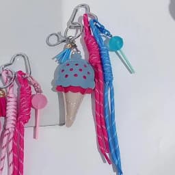 Women's Pendants Niche Leather Ice Cream Pendants Mini Lollipop Buns Car Key Chains Simple Fashion Charm Pendants