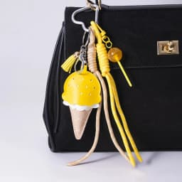 Women's Pendants Niche Leather Ice Cream Pendants Mini Lollipop Buns Car Key Chains Simple Fashion Charm Pendants