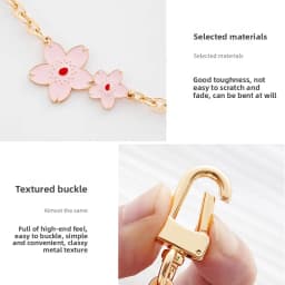 Sakura Extension Chain for Women's Bag Fashion Not Easy to Scratch and Fade Extended Chain Bag Decoration Chain Bag Accessories