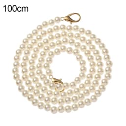 Pearls Strap for Bags Fashion Elegant Pearl Handbag' Handles DIY Purse Replacement Long Beaded Chain Shoulder Bag Straps Belt