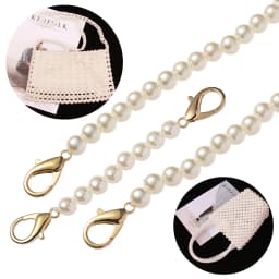 Pearls Strap for Bags Fashion Elegant Pearl Handbag' Handles DIY Purse Replacement Long Beaded Chain Shoulder Bag Straps Belt