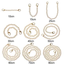 Pearls Strap for Bags Fashion Elegant Pearl Handbag' Handles DIY Purse Replacement Long Beaded Chain Shoulder Bag Straps Belt