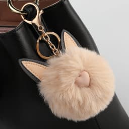 FOXER Soft Women's Fashion Bag Pendant Cute Love Ball Keyring Accessories for Girl's Gift