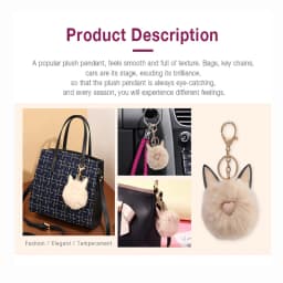 FOXER Soft Women's Fashion Bag Pendant Cute Love Ball Keyring Accessories for Girl's Gift