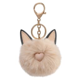 FOXER Soft Women's Fashion Bag Pendant Cute Love Ball Keyring Accessories for Girl's Gift