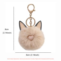 FOXER Soft Women's Fashion Bag Pendant Cute Love Ball Keyring Accessories for Girl's Gift