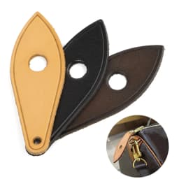 2pcs Leather Leaf Zip Puller Bag Replacement Zipper Head for DIY Luggage Handbags Purse Backpacks Clothes Accessories