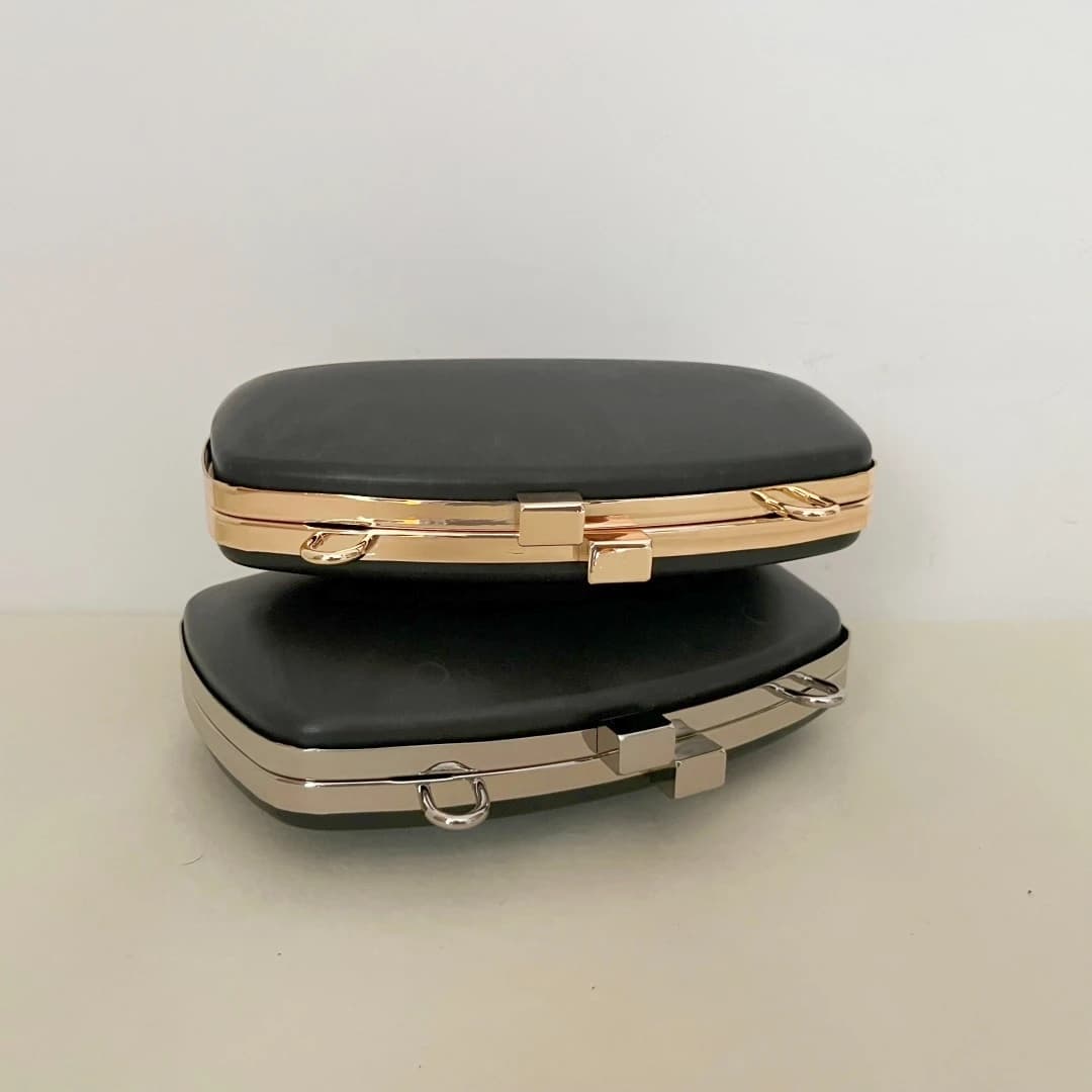 18cm Ellipse Box Bag Clutch Frame Metal Purse Frame Accessories Chain Clasp Loop Head Lock Handmade Bag Mold Materials