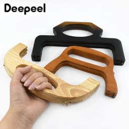 1Pc Wooden Handle for Bags Closure Kiss Clasp Purse Frame Women Handbags Woven-bag DIY Handmade Bracket Accessories