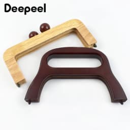 1Pc Wooden Handle for Bags Closure Kiss Clasp Purse Frame Women Handbags Woven-bag DIY Handmade Bracket Accessories
