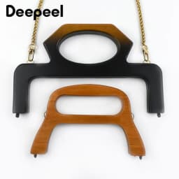 1Pc Wooden Handle for Bags Closure Kiss Clasp Purse Frame Women Handbags Woven-bag DIY Handmade Bracket Accessories