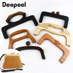 1Pc Wooden Handle for Bags Closure Kiss Clasp Purse Frame Women Handbags Woven-bag DIY Handmade Bracket Accessories