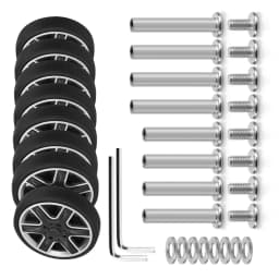 8Pcs Black Luggage Wheel Replacement with Screw Travel Luggage Wheels Replacement Suitcase Parts 55mm Axles Caster Wheel Repair