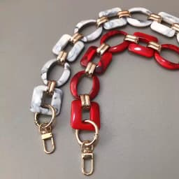 New Fashion Woman Bag Accessory Detachable Replacement Red Ink Acrylic Metal Chain Luxury Strap Women Shoulder Clutch Chains