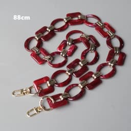New Fashion Woman Bag Accessory Detachable Replacement Red Ink Acrylic Metal Chain Luxury Strap Women Shoulder Clutch Chains