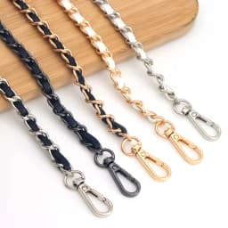 47in PU Leather Flat Chain Strap Handbag Chains Purse Straps Shoulder Cross Body Replacement Strap DIY Purse Making