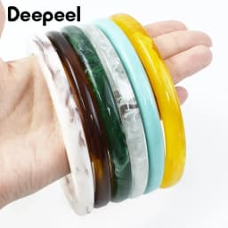 2/4Pcs 9cm Amber Plastic Bag Handle Acrylic O Ring Purse Frame Women Handbag Woven-bag Replace Handles DIY Bags Accessories