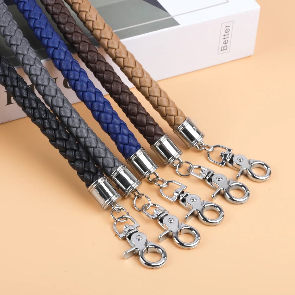 PU Leather Shoulder Bag Strap Durable Braided Rope Short Handles For Handbag Purse Belts DIY Replacement Bag Accessories