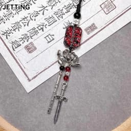 Creative Phone Charms Fashion Trendy Beaded Rabbit Mobile Phone Chain Lanyard Keychain Bag Decoration Pendant Card Book Chain