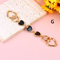 Bag Extension Chain Crossbody Purse Heart-shaped Chain Strap Handbag Hanging Buckle DIY Chain Charm Shoulder Bag Accessories