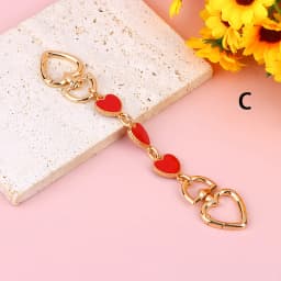Bag Extension Chain Crossbody Purse Heart-shaped Chain Strap Handbag Hanging Buckle DIY Chain Charm Shoulder Bag Accessories