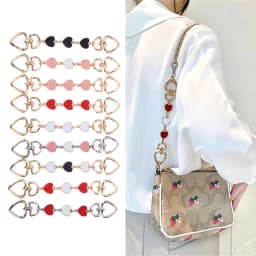 Bag Extension Chain Crossbody Purse Heart-shaped Chain Strap Handbag Hanging Buckle DIY Chain Charm Shoulder Bag Accessories