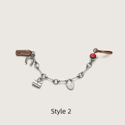 Luxury Metal Spliced Calfskin Bag Charm Silver Chain Pendant For Birkin Kelly Handbag Decor,Fashion Bag Accessory
