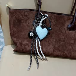 Fashion Creative Lucky Billiard Black No.8 Ball Key Chain Weaving Colorful Rope Bag Hanging Trendy Bag Hanging Jewelry Gift