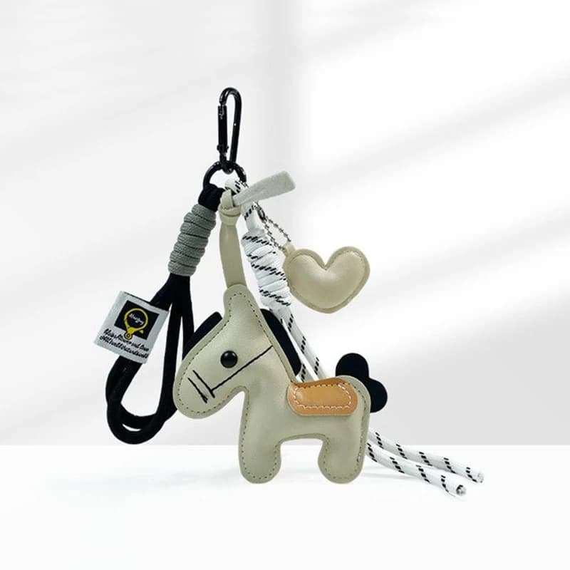 Braided Rope Keychain Leather Horse Bag Pendant Charm Fashion Bag Accessories for Handbag,Backpack Decors Car Keyring