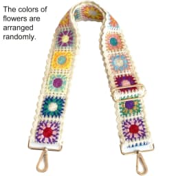 Fashion Crochet Flower Bag Strap Wide Adjustable Shoulder Bag Strap DIY Knitted Bag Accessories Ethnic Embroidery Purse Strap